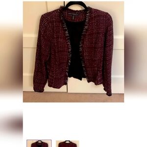 Beautiful burgundy tweed WHBM a jacket 14 petite